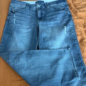 Democracy Wide-Leg Distressed Jeans - Blue